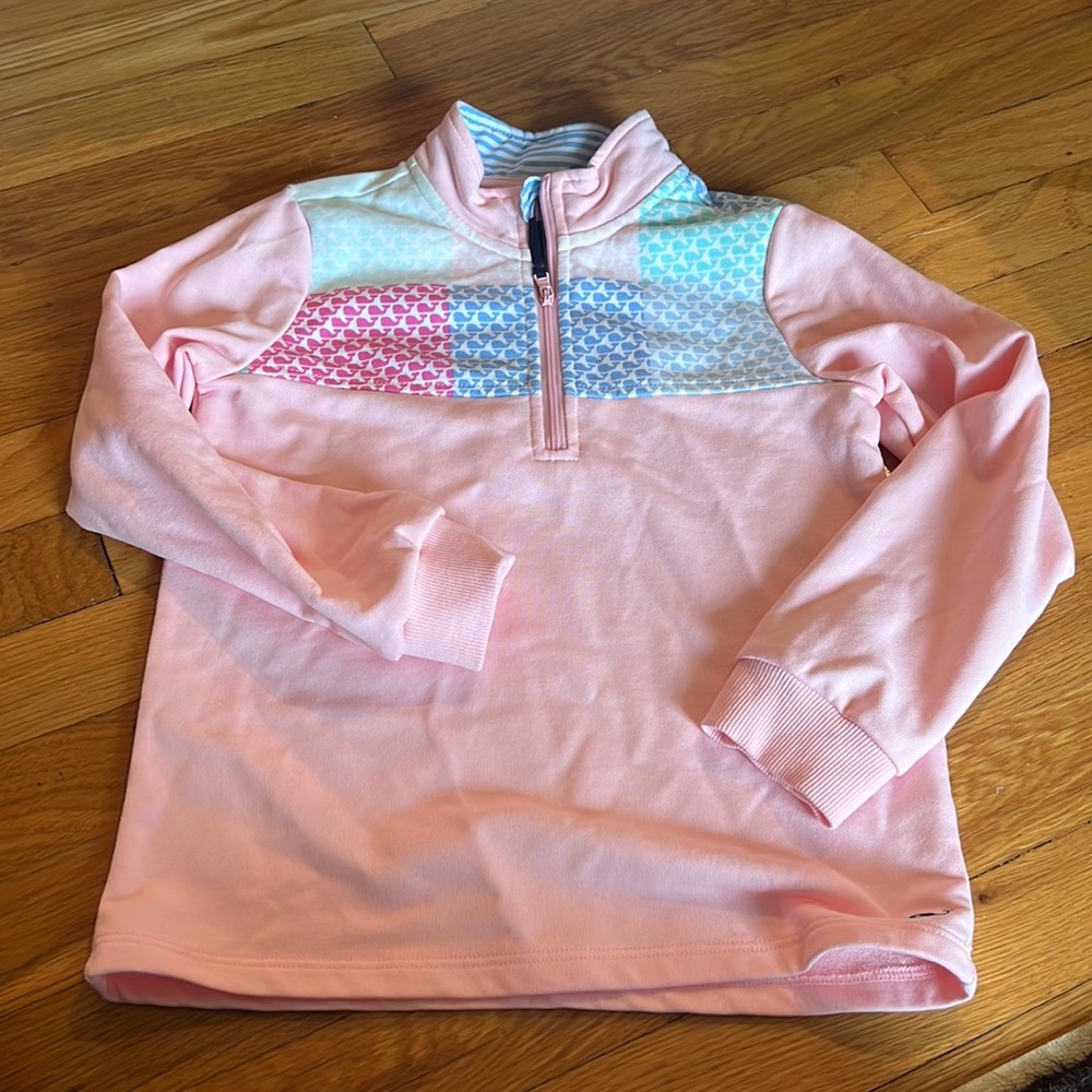 Vineyard vines pink pullover size small- 6 in kids